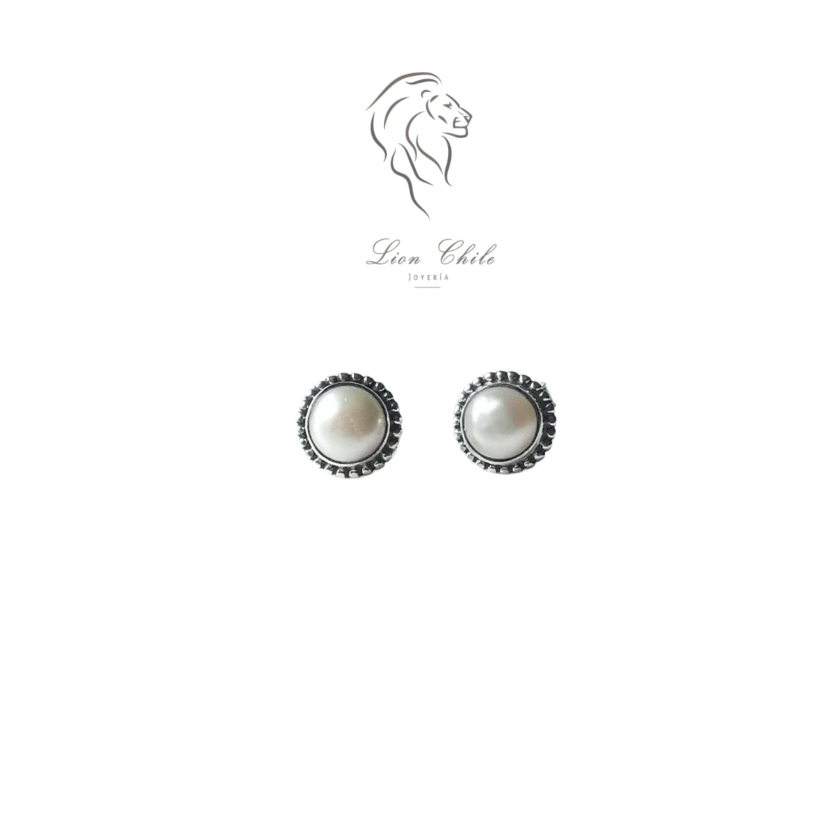Aros de Plata 925 con Perla Natural, Apegados Stud Clásicos