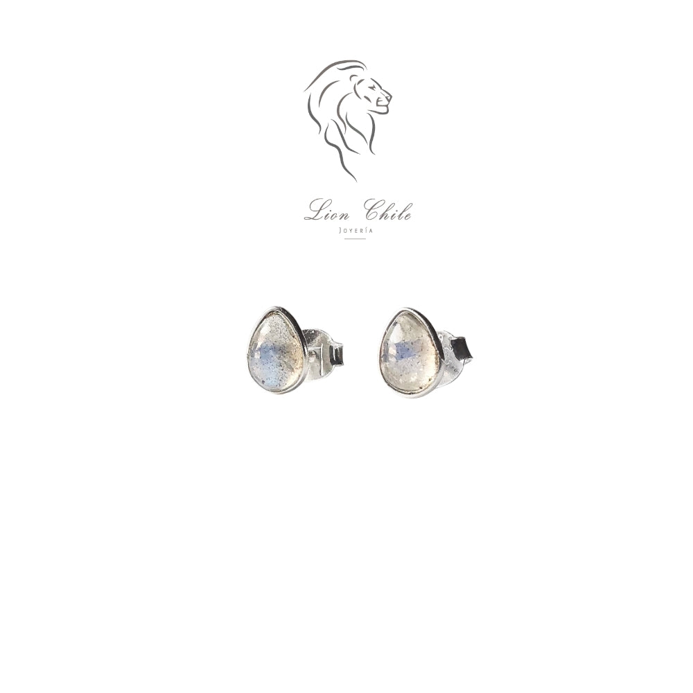 Aros plata 925 y piedra luna "Claro de luna"