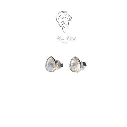 Aros plata 925 y piedra luna "Claro de luna"