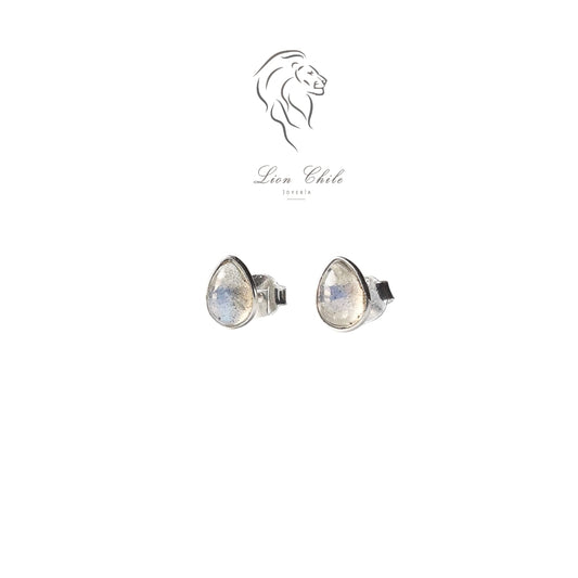 Aros plata 925 y piedra luna "Claro de luna"