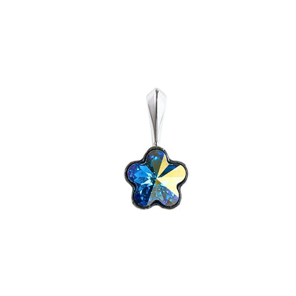 Collar Punto de Luz Flor No Me Olvides en Plata 925