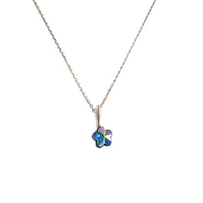 Collar Punto de Luz Flor No Me Olvides en Plata 925