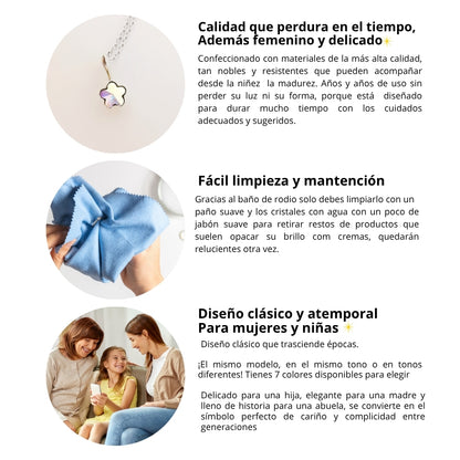 Collar Punto de Luz Flor No Me Olvides en Plata 925