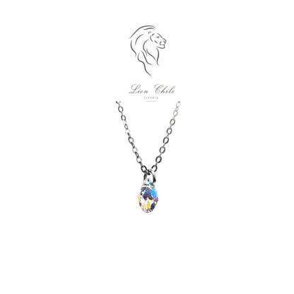 Collar Punto de Luz Gota  Cristal Aurora Boreal