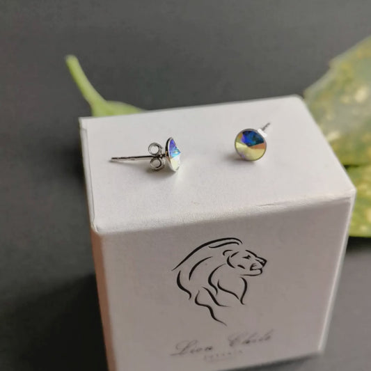 Aros de plata 925 Prisma color violeta